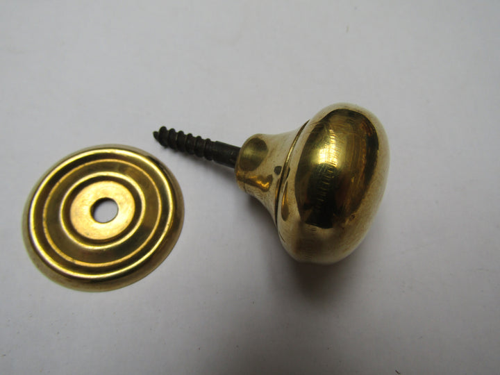 Screw In Cabinet Knob Natural Brass 32mm.