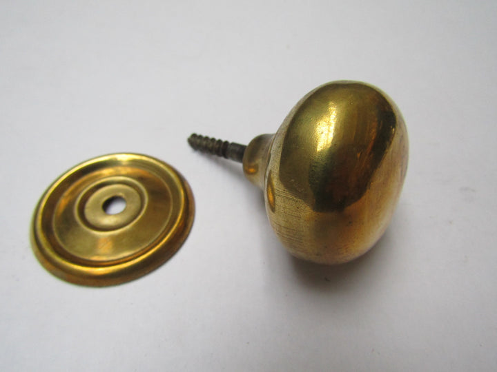 Screw In Cabinet Knob Natural Brass 38mm.