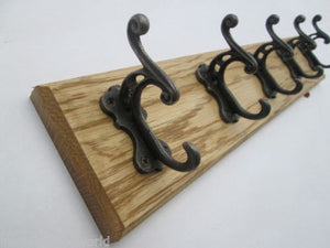 Antique Iron Scroll 2 Hook Coat Rail 27cm.