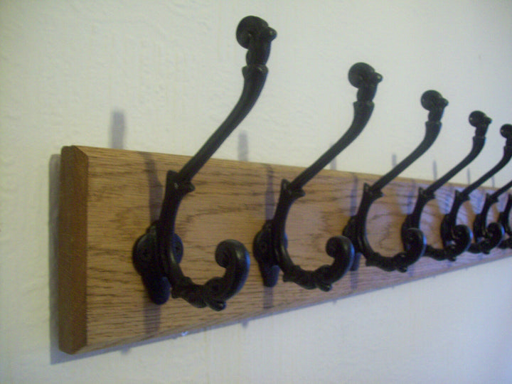 Black Antique Sedgewick 5 Hook Coat Rail 58cm.