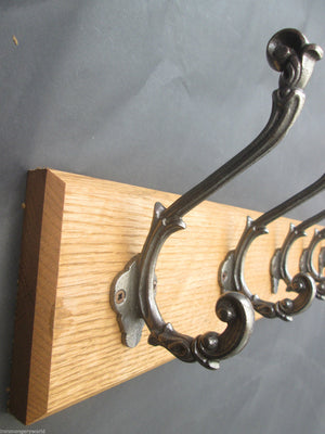 Antique Iron Sedgewick 5 Hook Coat Rail 58cm.