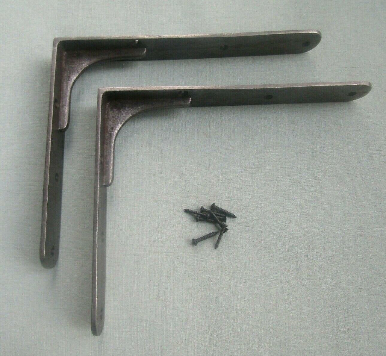Pair of 10inch Sheffield Shelf Brackets Antique Iron.