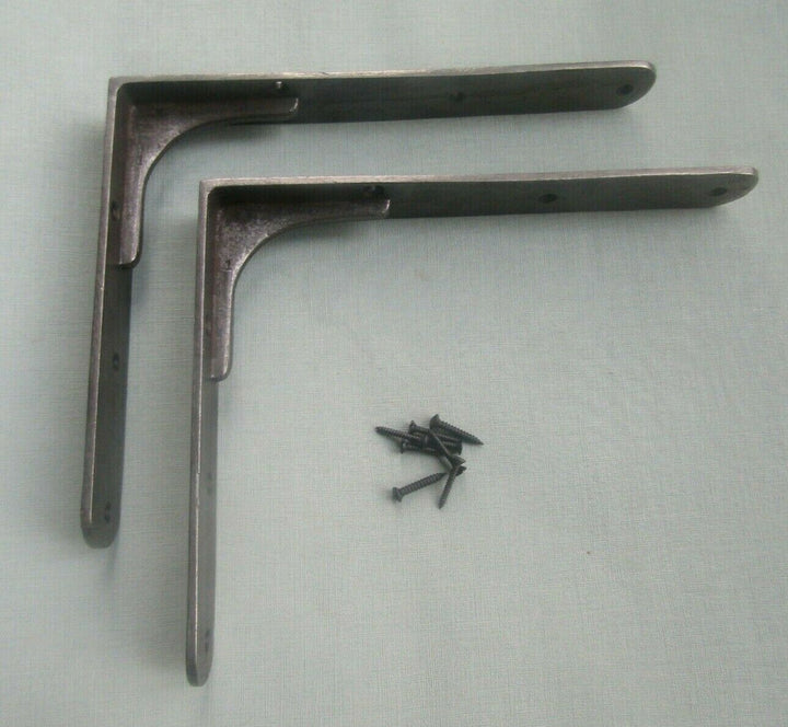 Pair of 10inch Sheffield Shelf Brackets Antique Iron.