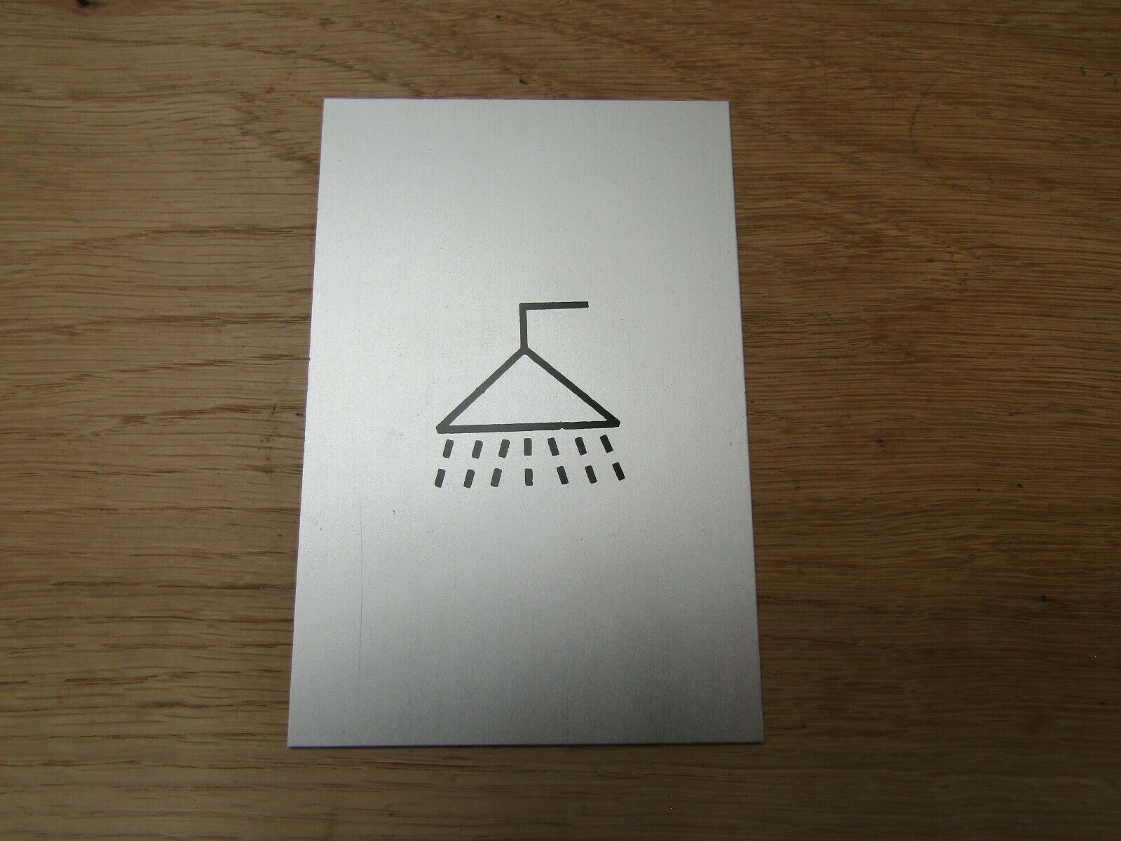 6inch Satin Aluminium Shower Door Sign.