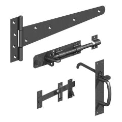 Gatemate 16inch Black Side Gate Kit With Suffolk Latch.