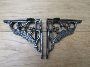 Pair Of 5inch Singer Corp Shelf Brackets Antique Iron.