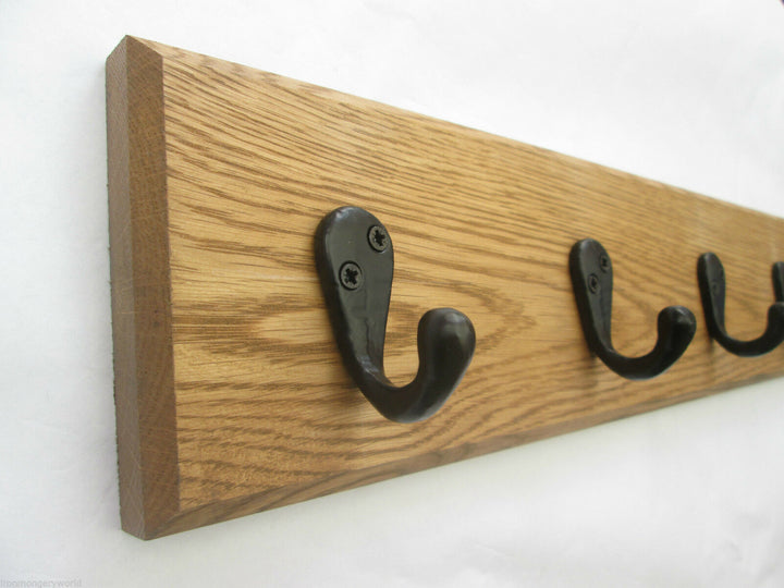 Black Antique Single Robe 8 Hook Coat Rail 88cm.