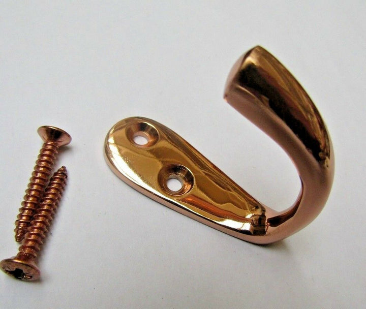 Single robe hook Polished Copper Copper.