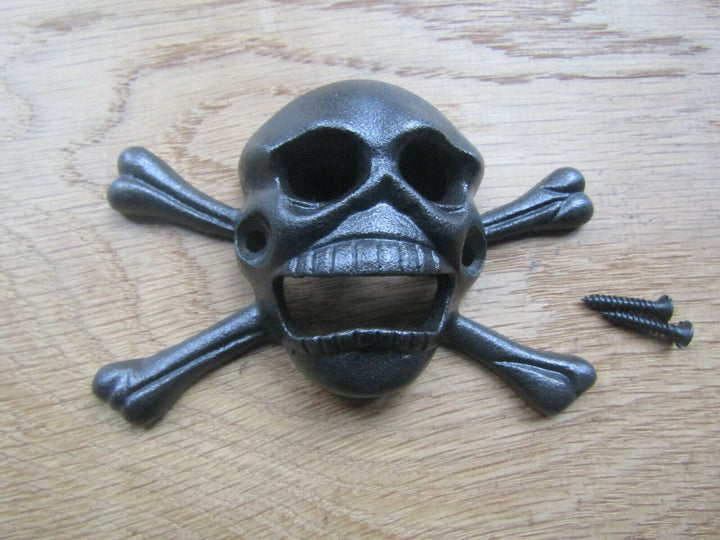 Cast Iron Skull Bones Bottle Opener.