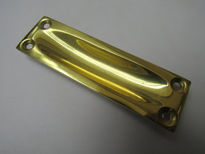 Sliding Slim Recessed Handle Small Polished Brass.