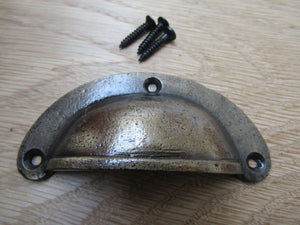 Slim Lipped Cabinet Cup Pull Handle Antique Brass.