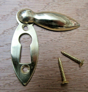 Slim Tear Drop Escutcheon Polished Brass.