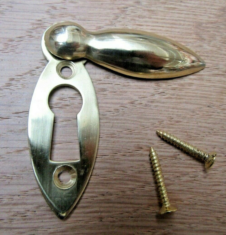 Slim Tear Drop Escutcheon Polished Brass.