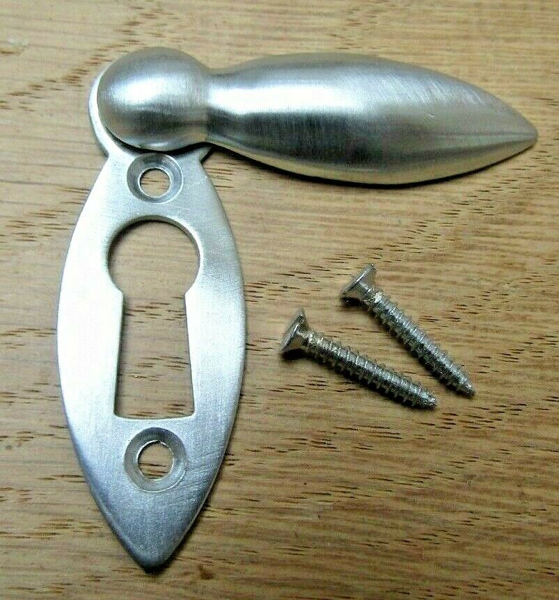 Slim Tear Drop Escutcheon Satin Chrome.