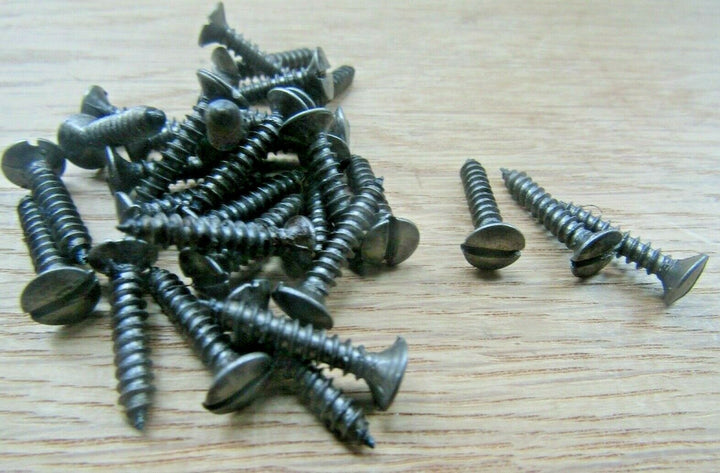 Pack Of 100 6G X 1.0 inch 3.5 X 25mm Slotted Antique Iron.