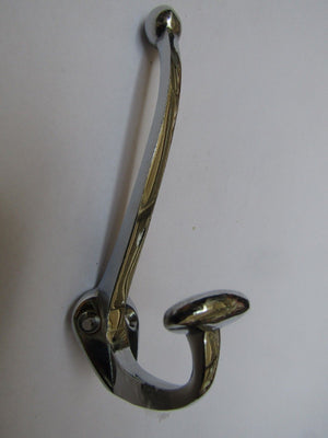Pack Of 5 Small Bowler Coat Hooks Polished Chrome.