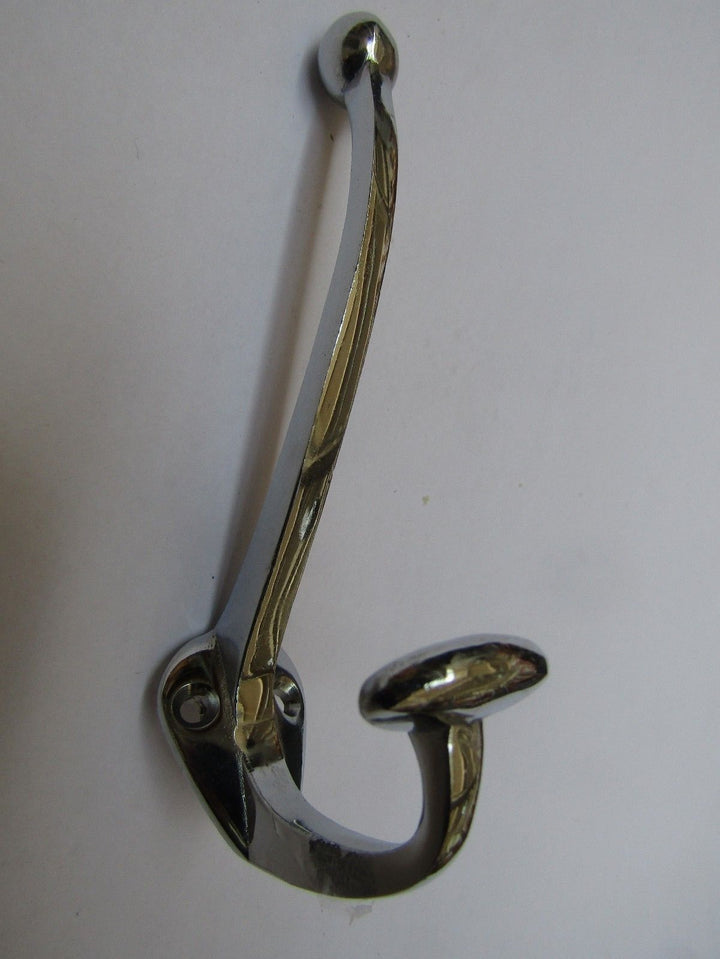 Pack Of 5 Small Bowler Coat Hooks Polished Chrome.