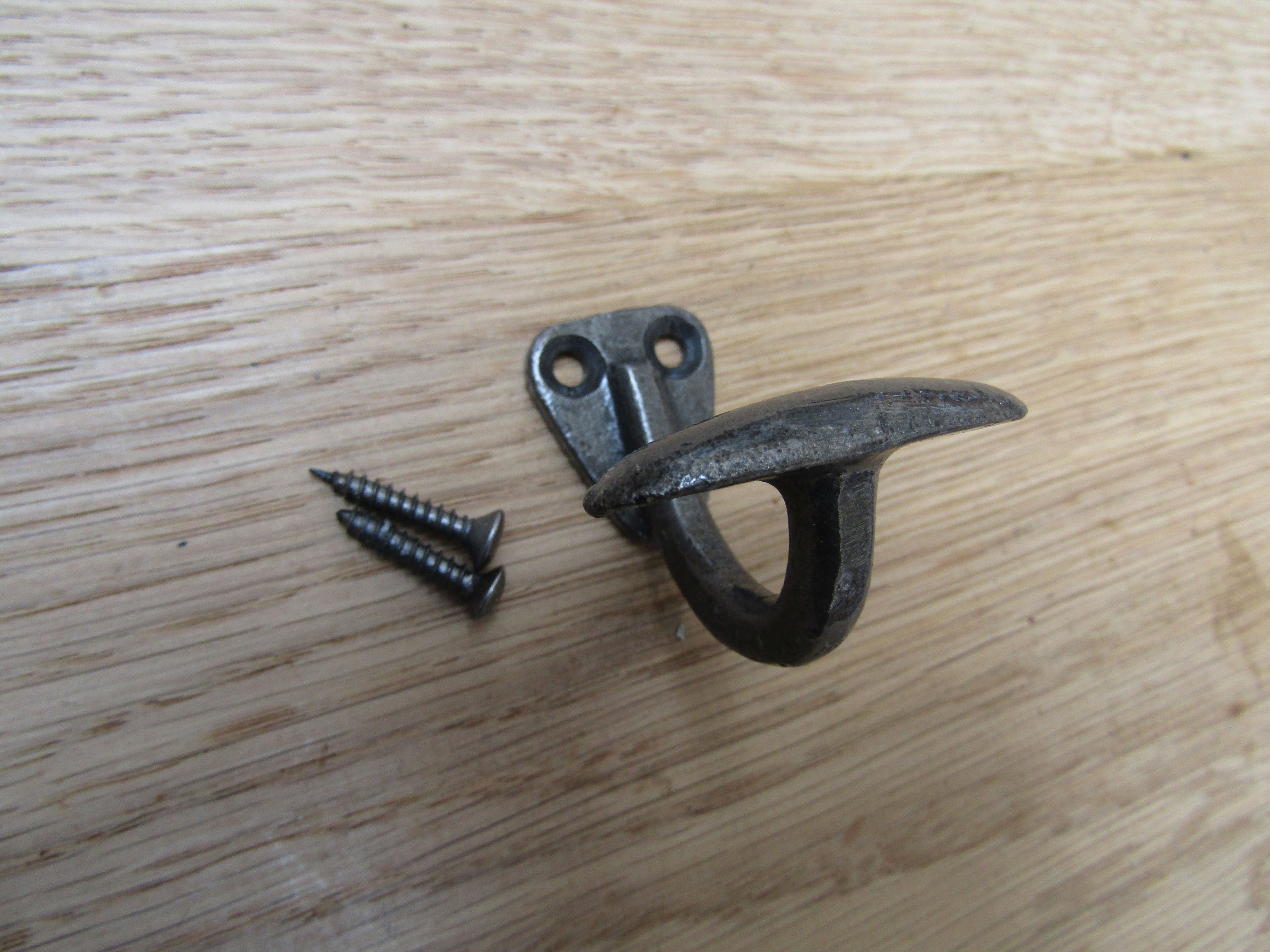 Small Bowler Single Robe Hook Antique Iron.