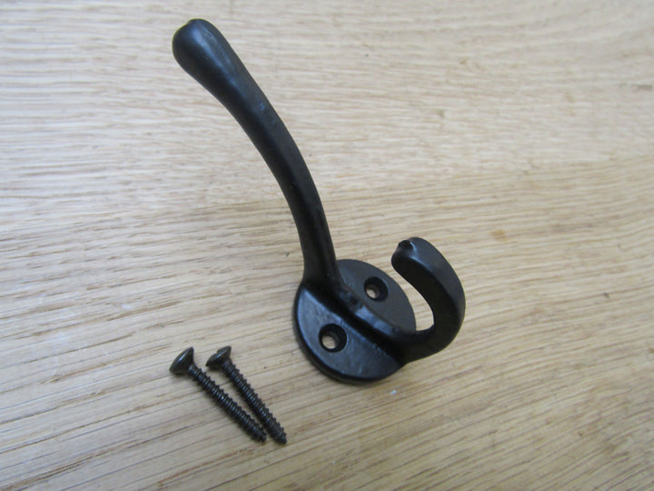 Small Child Coat Hook Black Antique.