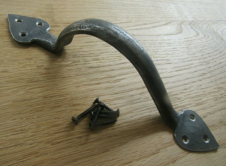 Handforged Wiltshire Pull Handle Antique Iron Small 245mm.