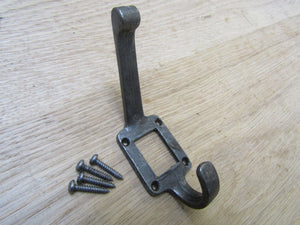 Small Label Insert Cloakroom Hooks Antique Iron.