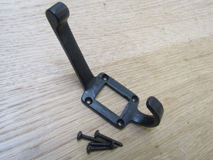 Small Label Insert Cloakroom Hooks Black Antique.