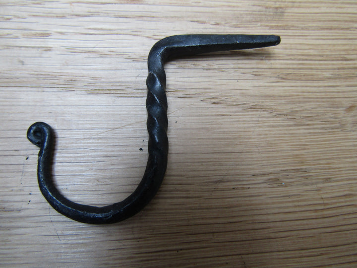 Hand Forged Nail in Hook black wax 40mm.
