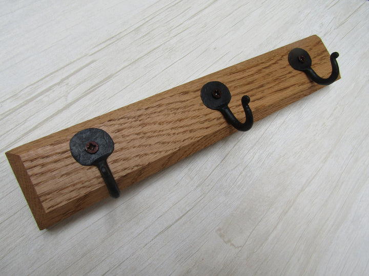 Wooden Key Hanger Black Penny End Hooks.