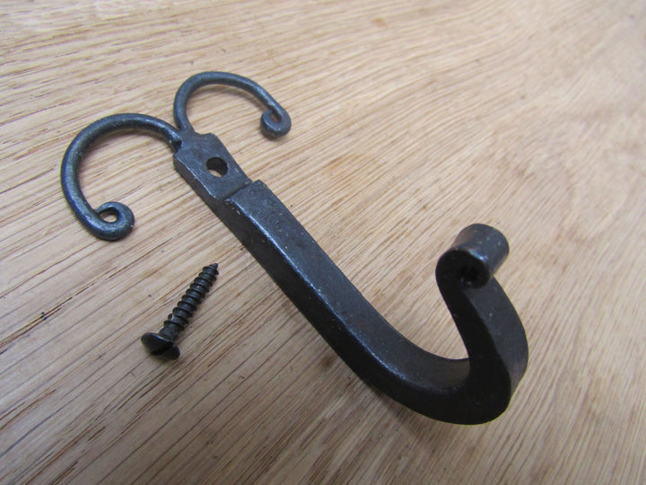 Rams Horn Scroll Hand Forged Hook small.