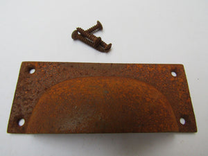Small Rectangular Cup Handle Rust on Iron.