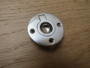 38mm Round Small Ring Pull Satin Chrome.
