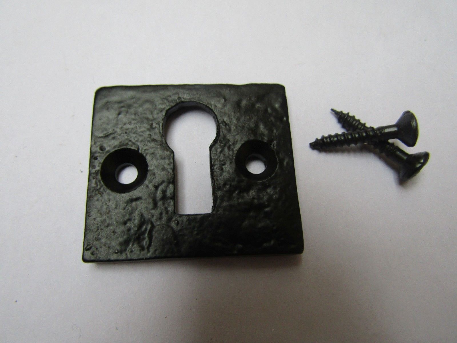Small Square Escutcheon Black Antique.
