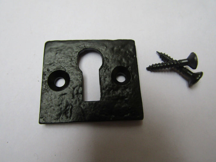Small Square Escutcheon Black Antique.