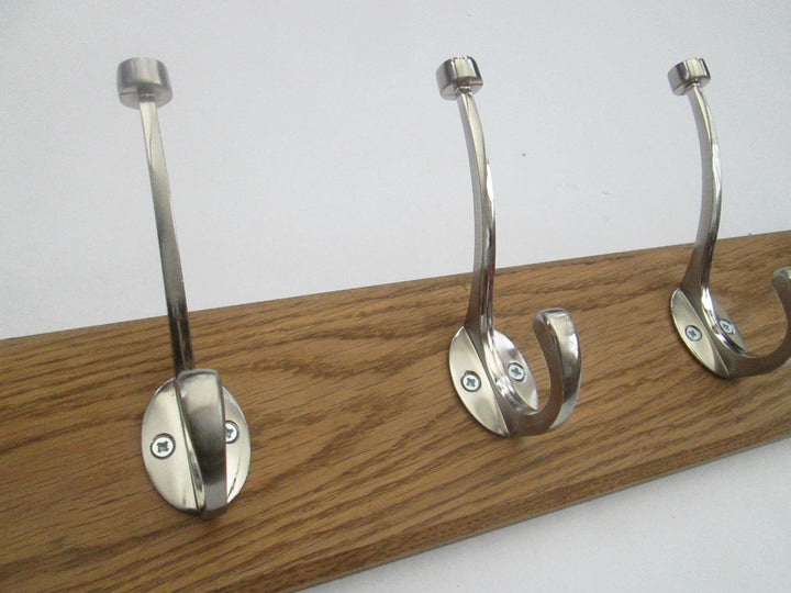 Satin Chrome Flat Tip Coat Hook Rail.