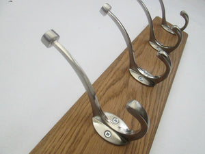 Satin Chrome Flat Tip 2 Hook Coat Rail 27cm.