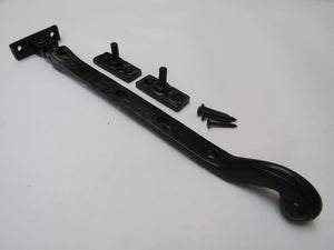 Black Antique Solid head Casement stay arm 12inch.