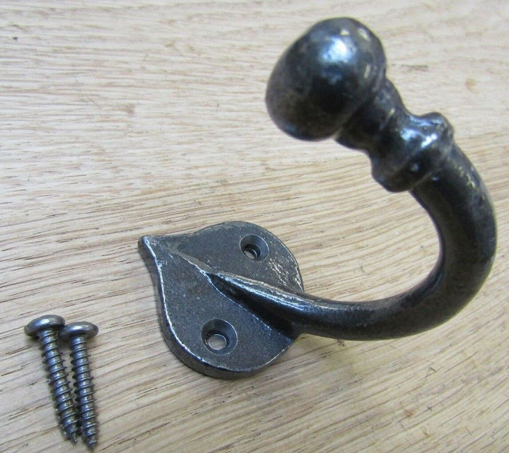 Spear back Ball Tip Robe Hook Antique Iron.