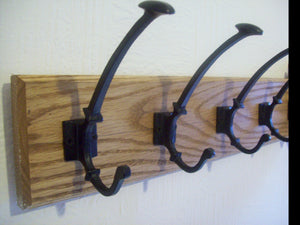 Black Antique Traditional Spoon End Coat Hook Rail.