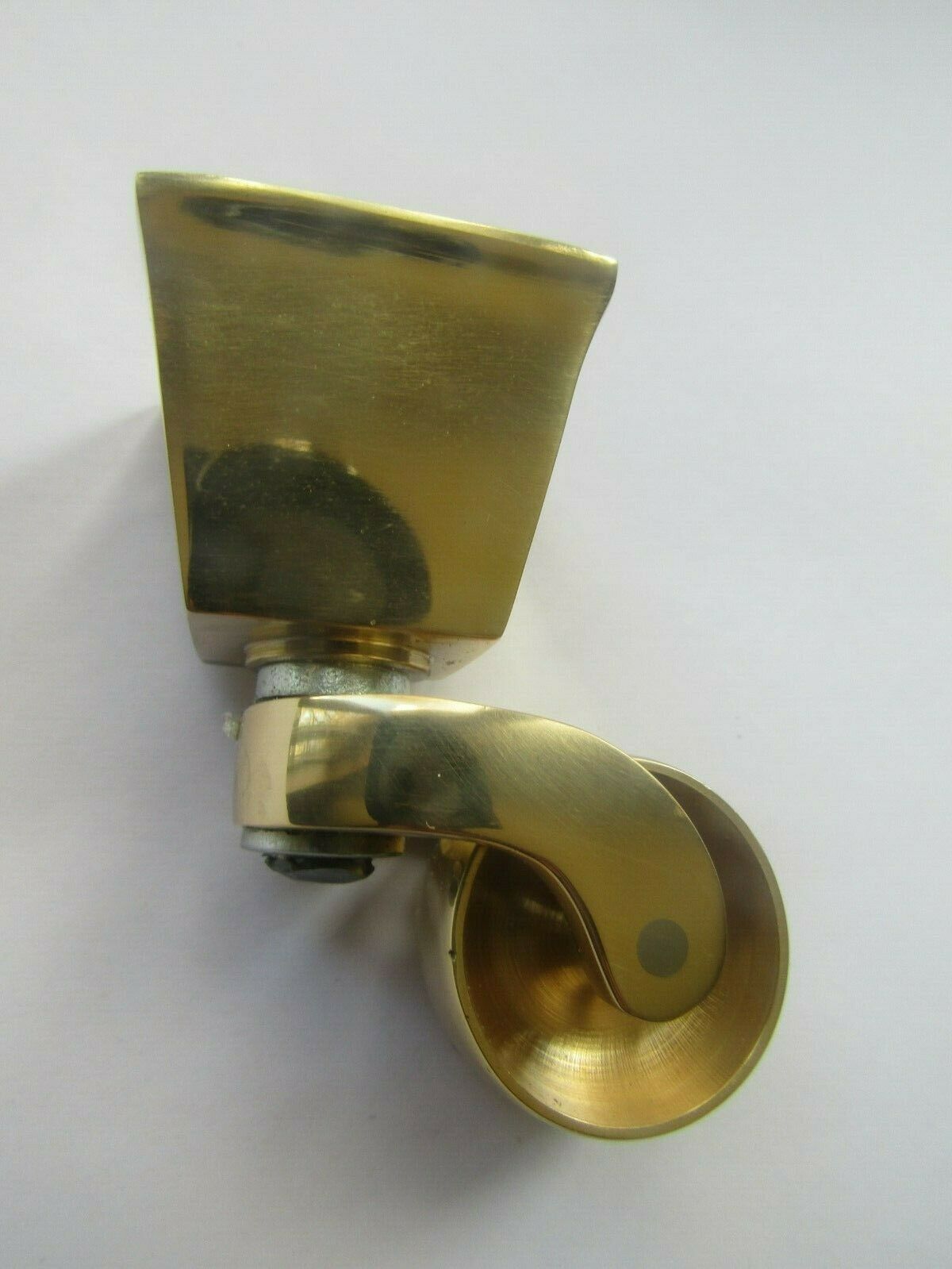 Furniture Square Cup Castor Polished Brass.