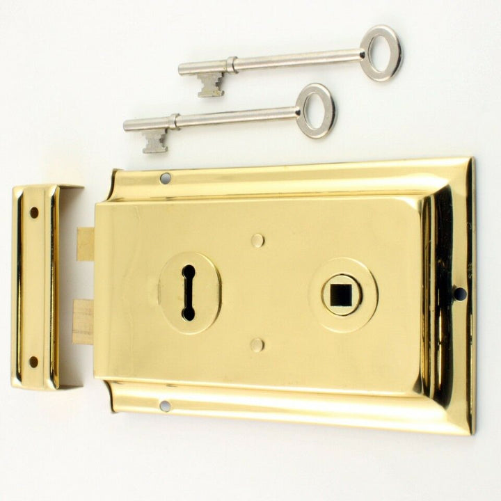 Steel 6inch Rim lock Brass.