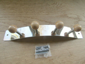 Utilty Beech Ball Hook Rail Chrome.