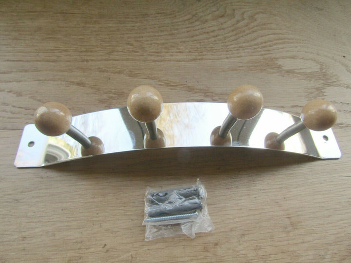 Utilty Beech Ball Hook Rail Chrome.