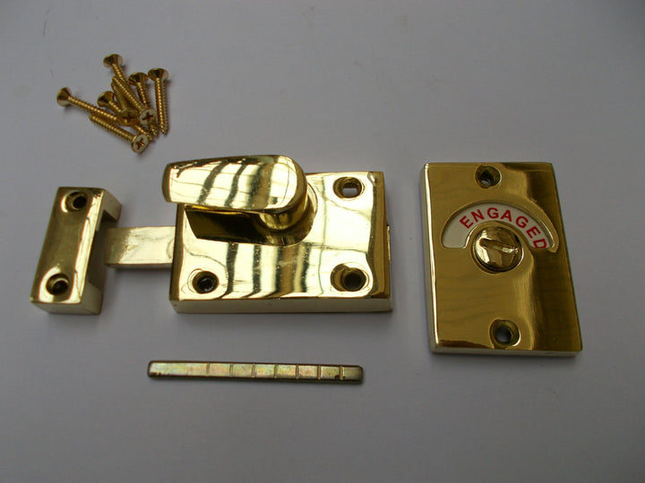 Bathroom door Indicator bolt Polished Brass.