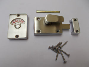 Bathroom door Indicator bolt Satin Chrome.