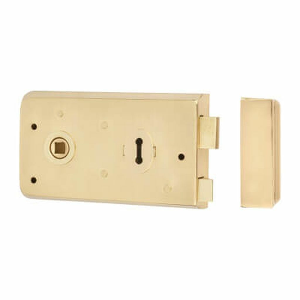 Steel 5inch Rim lock Brass.