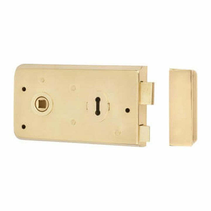 Steel 5inch Rim lock Brass.