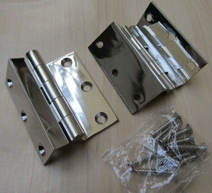 Pair of Storm Proof Hinges Polished Chrome.