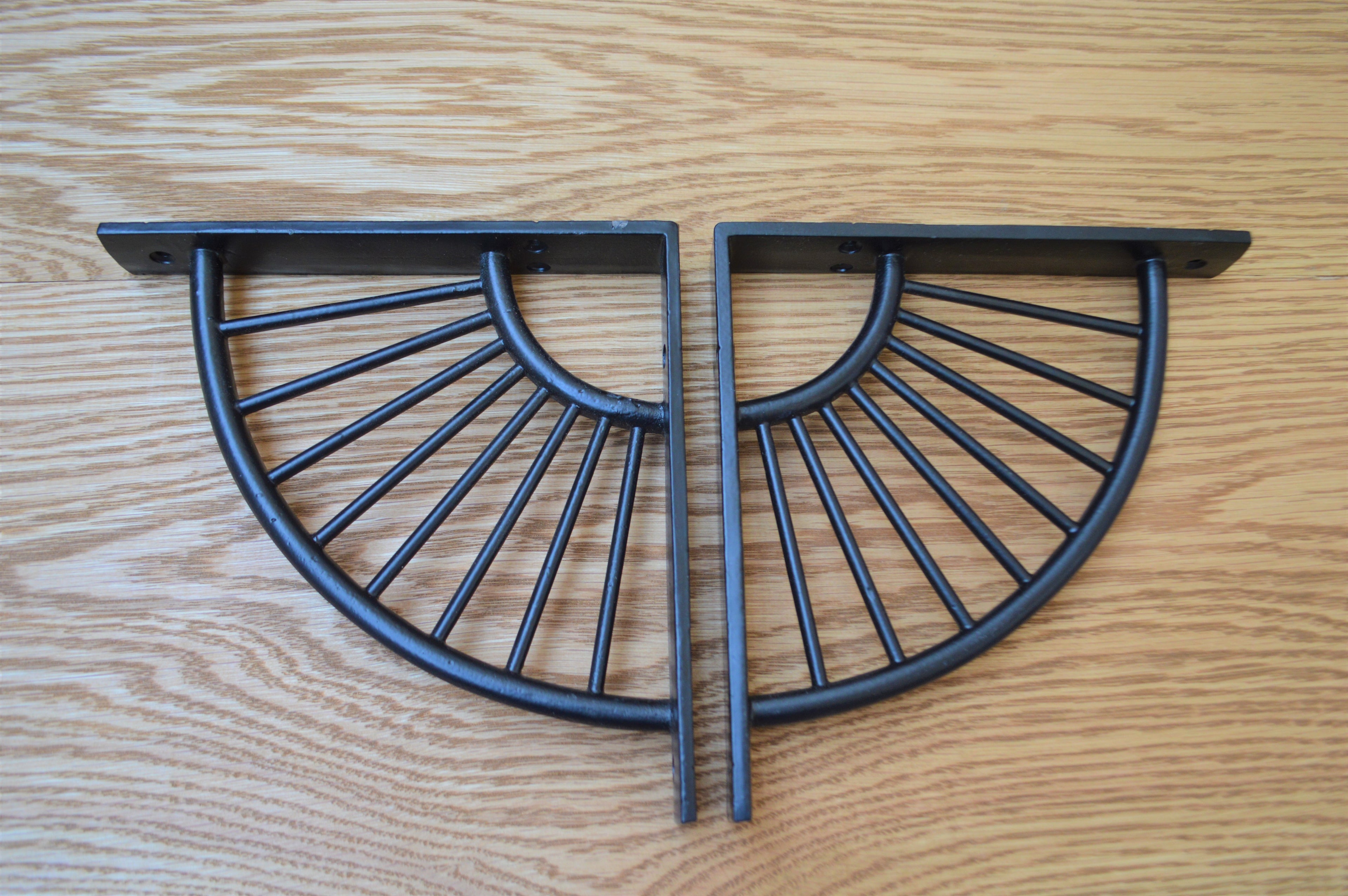 Pair Of Sunrise Shelf Brackets Black Antique.