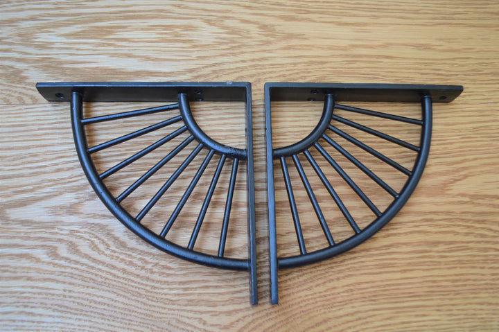 Pair Of Sunrise Shelf Brackets Black Antique.