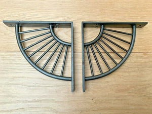 Pair Of Sunrise Shelf Brackets Antique Iron.